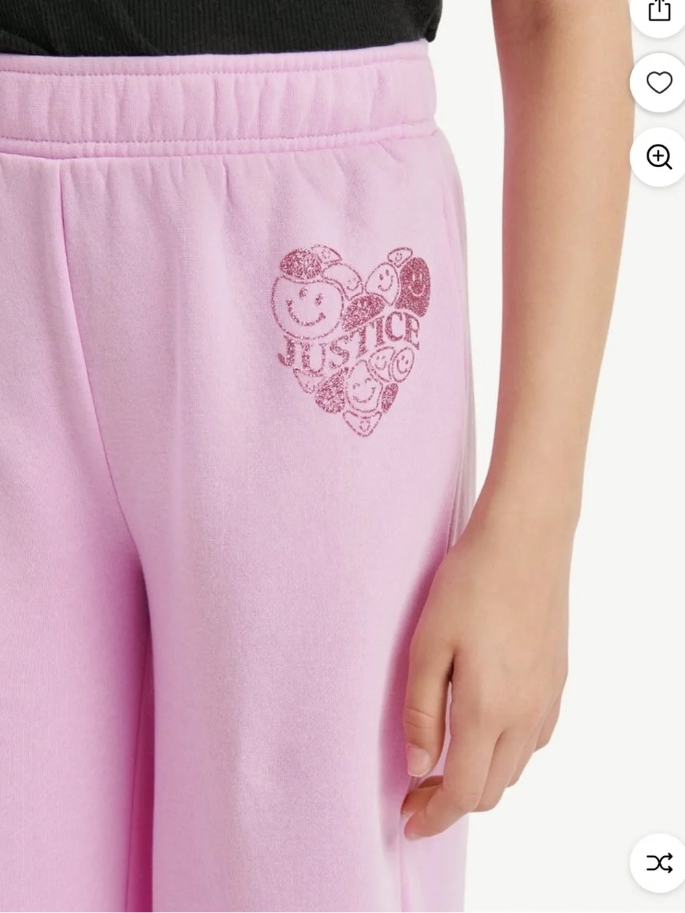 Justice‎ Girls Dollhouse Pink Fleece Sweatpants Size S 7/8 Glitter Heart